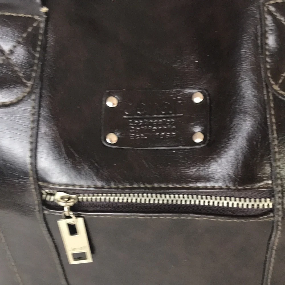 Denali faux leather brown laptop bag